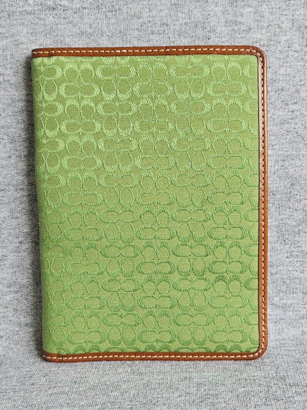 RARE COACH Vintage Signature Lime Green Photo Book/Notebook Holder Y2K Sketch